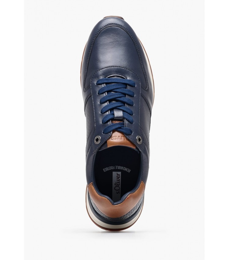 Men Casual Shoes 13650 Blue Leather S.Oliver