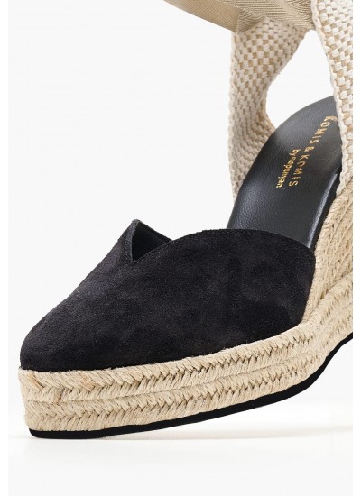 Women Espadrilles Flag.High.Esp Black Fabric Tommy Hilfiger