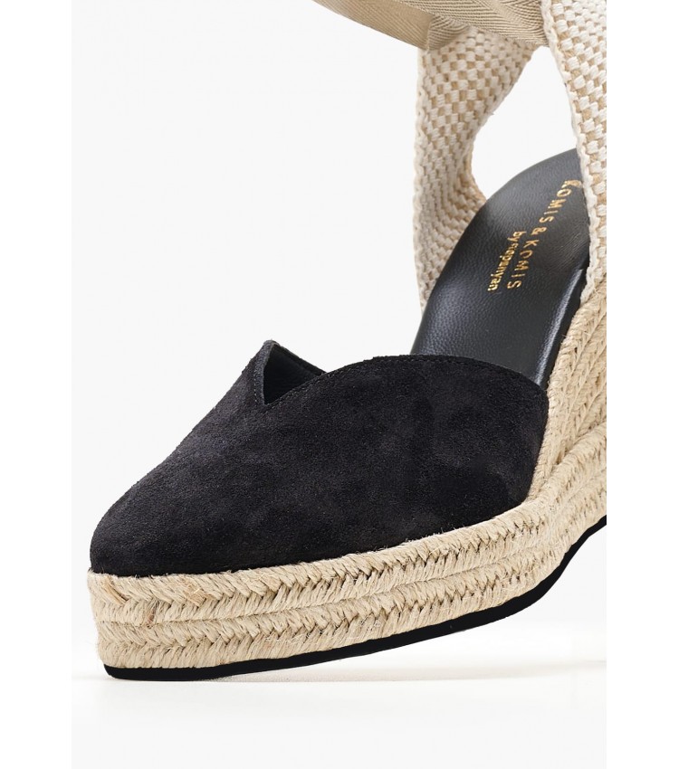 Women Espadrilles C.103 Black Buckskin Komis and Komis