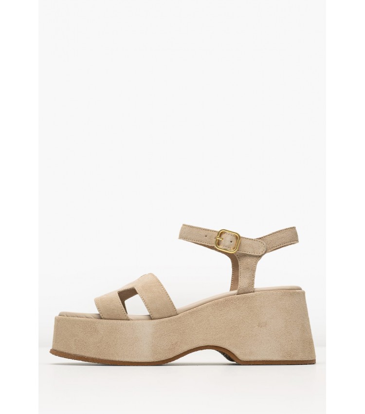 Women Platforms Low C.206 Beige Leather Komis and Komis