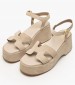 Women Platforms Low C.206 Beige Leather Komis and Komis