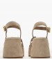 Women Platforms Low C.206 Beige Leather Komis and Komis