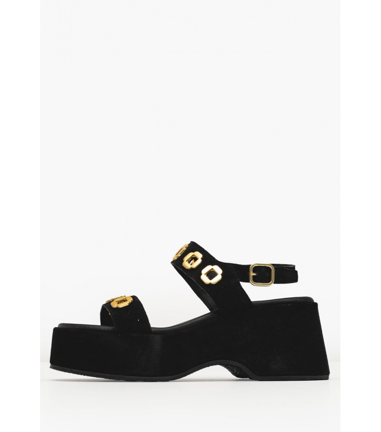 Women Platforms Low C.210 Black Buckskin Komis and Komis