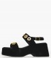 Women Platforms Low C.210 Black Buckskin Komis and Komis