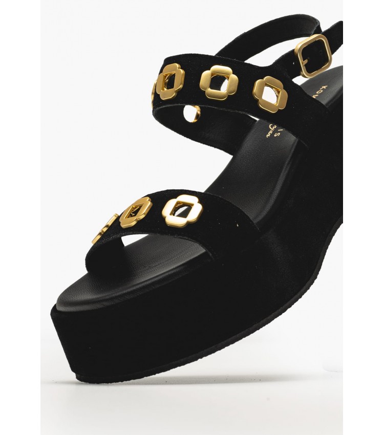 Women Platforms Low C.210 Black Buckskin Komis and Komis