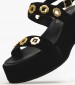 Women Platforms Low C.210 Black Buckskin Komis and Komis