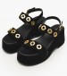 Women Platforms Low C.210 Black Buckskin Komis and Komis