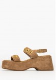 Women Platforms Low C.210 Beige Buckskin Komis and Komis