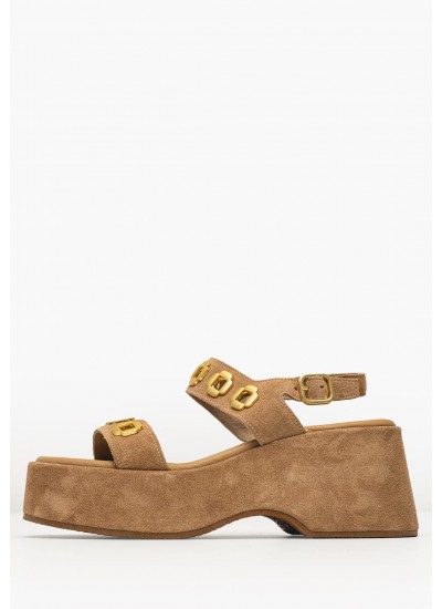 Women Platforms Low C.210 Beige Buckskin Komis and Komis