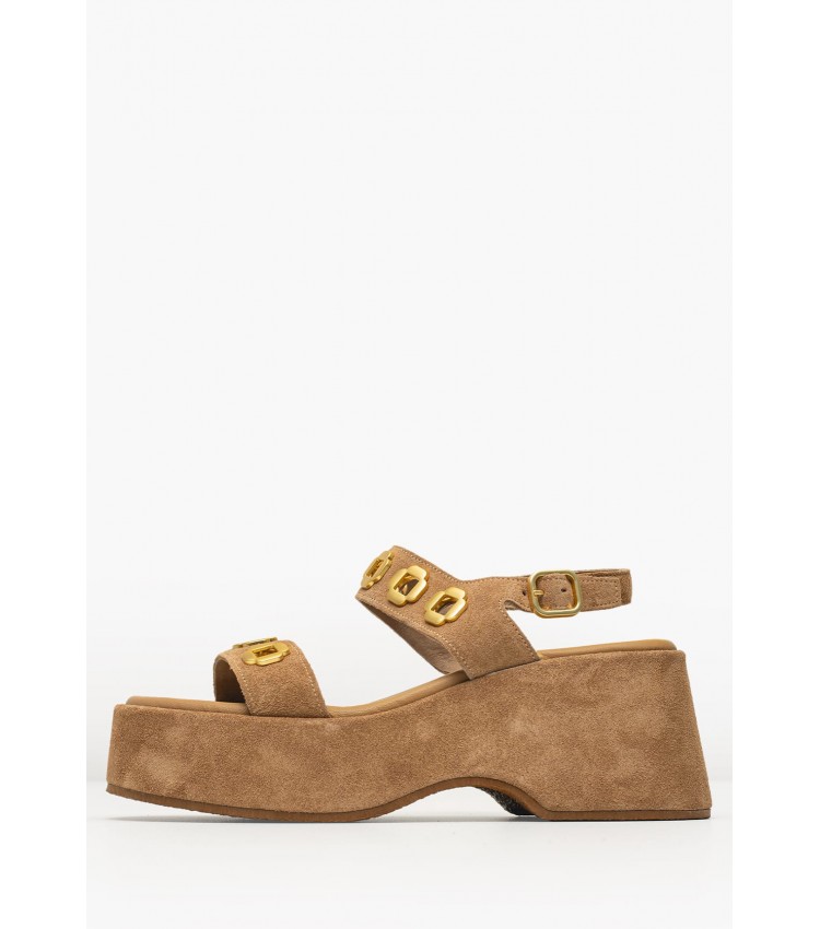 Women Platforms Low C.210 Beige Buckskin Komis and Komis