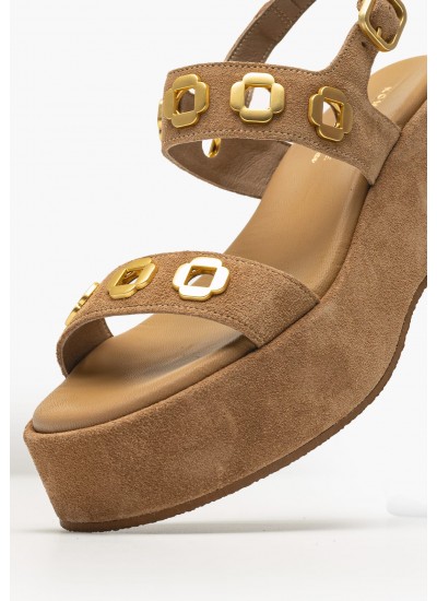 Women Platforms Low C.210 Beige Buckskin Komis and Komis