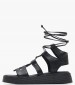 Women Platforms Low C.32 Black Leather Komis and Komis