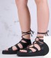 Women Platforms Low C.32 Black Leather Komis and Komis