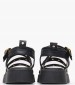 Women Platforms Low C.33 Black Leather Komis and Komis