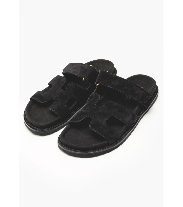 Women Flats C.6 Black Buckskin Komis and Komis