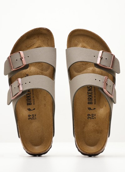 Γυναικεία Flats Arizona.Bfbc Γκρι ECOleather Birkenstock