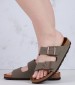 Γυναικεία Flats Arizona.Bfbc Γκρι ECOleather Birkenstock