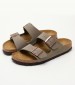 Γυναικεία Flats Arizona.Bfbc Γκρι ECOleather Birkenstock