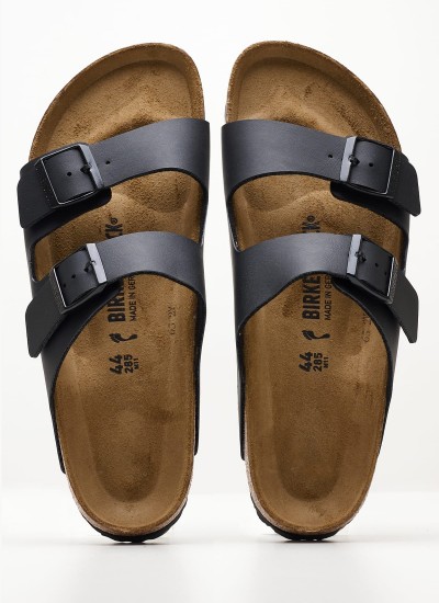 Γυναικεία Flats Gizeh.Big.Buckle Μαύρο Δέρμα Birkenstock