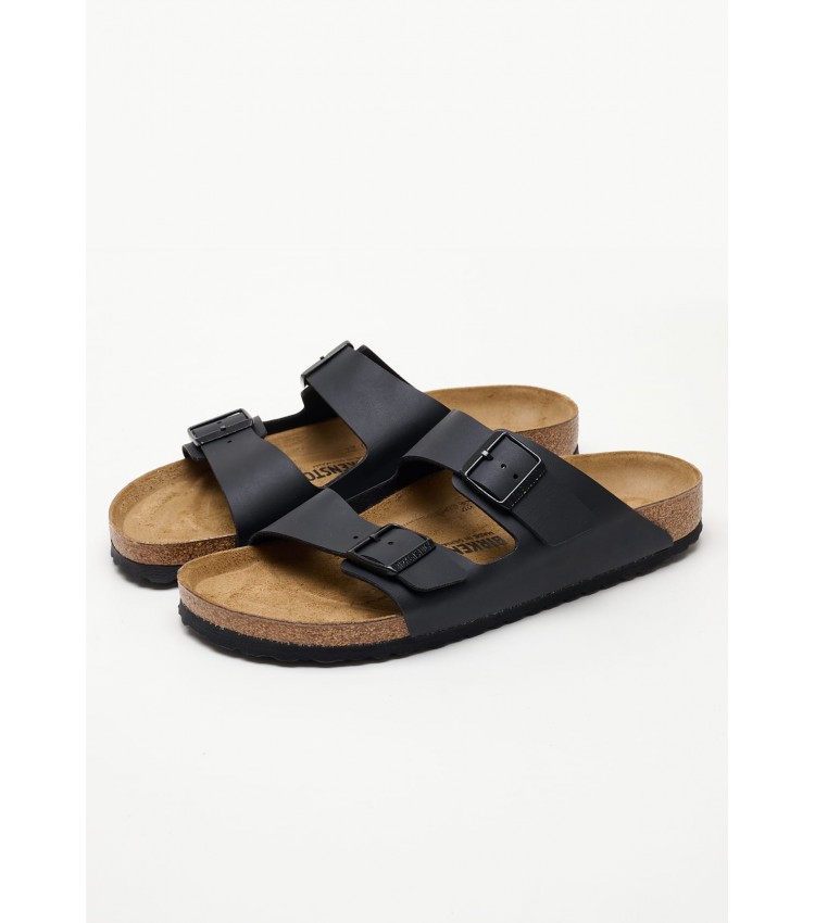 Men Flip Flops & Sandals Arizona.Bs.Nman Black ECOleather Birkenstock