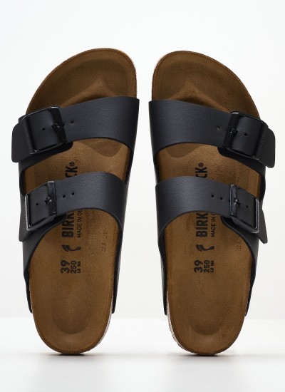 Γυναικεία Flats Gizeh.Big.Buckle Μαύρο Δέρμα Birkenstock