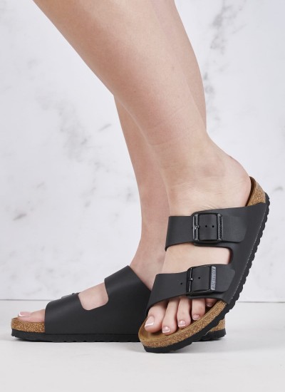 Γυναικεία Flats Gizeh.Big.Buckle Μαύρο Δέρμα Birkenstock