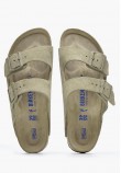 Γυναικεία Flats Arizona.Fdd Χακί Δέρμα Καστόρι Birkenstock