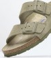 Γυναικεία Flats Arizona.Fdd Χακί Δέρμα Καστόρι Birkenstock