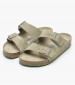 Γυναικεία Flats Arizona.Fdd Χακί Δέρμα Καστόρι Birkenstock