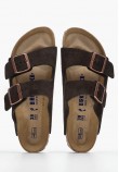 Γυναικεία Flats Arizona.Leve Καφέ Δέρμα Καστόρι Birkenstock