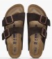 Γυναικεία Flats Arizona.Leve Καφέ Δέρμα Καστόρι Birkenstock