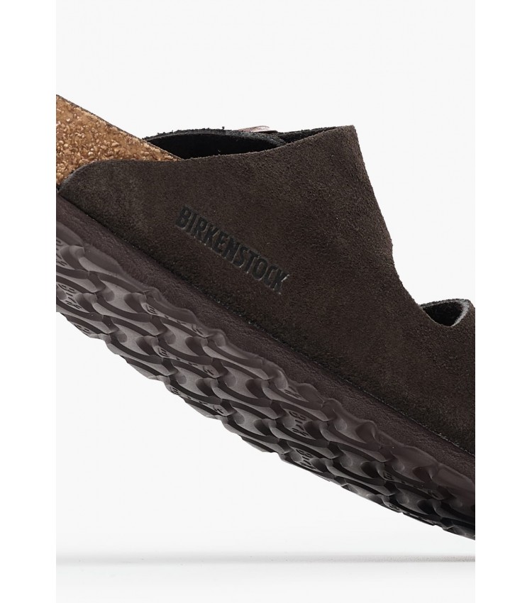 Γυναικεία Flats Arizona.Leve Καφέ Δέρμα Καστόρι Birkenstock