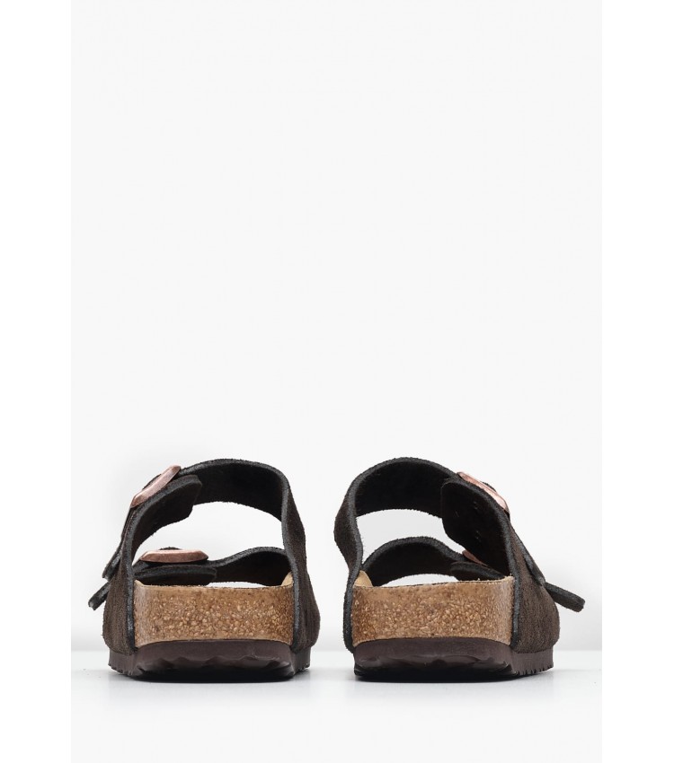 Γυναικεία Flats Arizona.Leve Καφέ Δέρμα Καστόρι Birkenstock