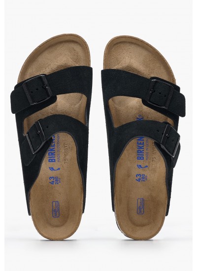 Men Flip Flops & Sandals Arizona.Bs.Nman Black ECOleather Birkenstock