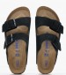 Γυναικεία Flats Arizona.Lv Μαύρο Δέρμα Καστόρι Birkenstock