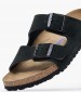 Γυναικεία Flats Arizona.Lv Μαύρο Δέρμα Καστόρι Birkenstock