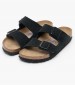 Γυναικεία Flats Arizona.Lv Μαύρο Δέρμα Καστόρι Birkenstock