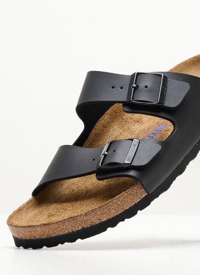 Γυναικεία Flats Gizeh.Big.Buckle Μαύρο Δέρμα Birkenstock