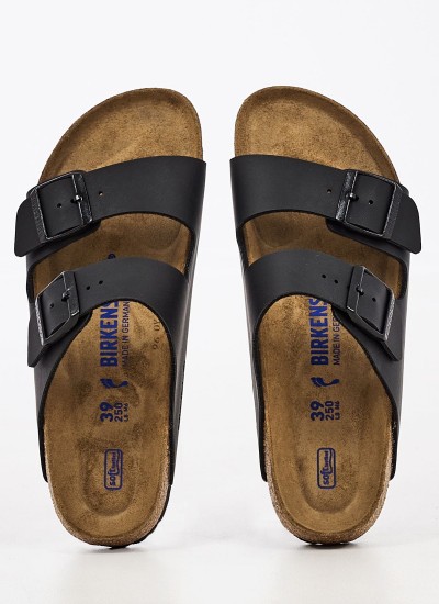 Γυναικεία Flats Gizeh.Big.Buckle Μαύρο Δέρμα Birkenstock