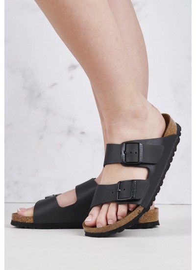 Women Flats Sfb.Arizona Black ECOleather Birkenstock