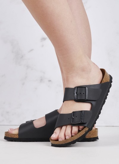 Γυναικεία Flats Gizeh.Big.Buckle Μαύρο Δέρμα Birkenstock