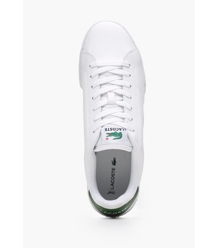 Ανδρικά Παπούτσια Casual Carnaby.Cup Άσπρο Δέρμα Lacoste