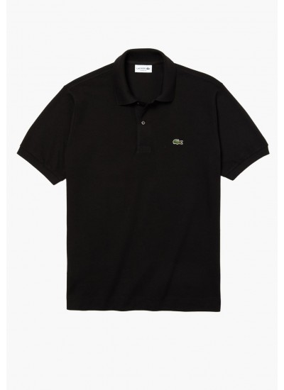 Men T-Shirts L1212 Black Cotton Lacoste