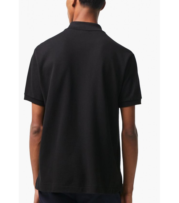 Men T-Shirts L1212 Black Cotton Lacoste