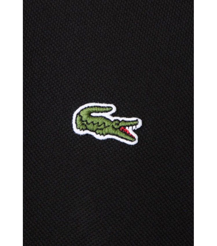 Men T-Shirts L1212 Black Cotton Lacoste