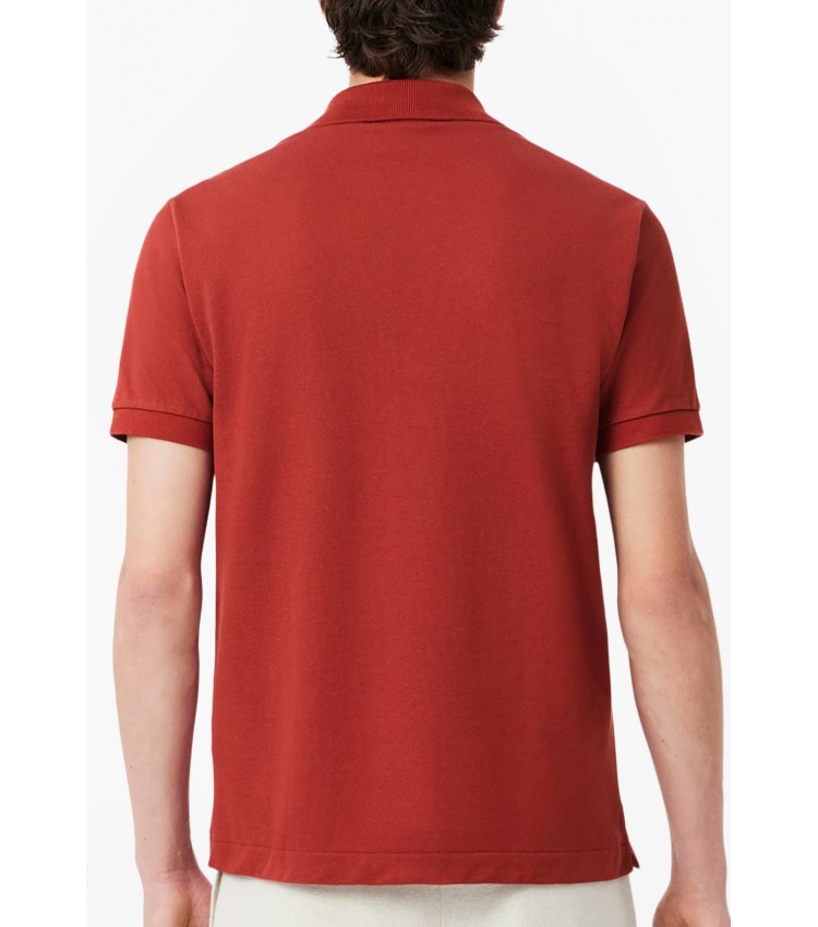 Men T-Shirts L1212 Red Cotton Lacoste