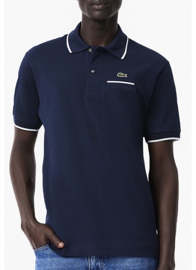 Men T-Shirts PH9838 DarkBlue Cotton Lacoste