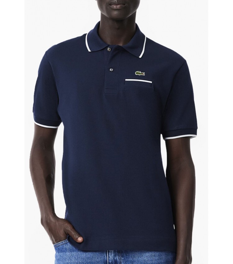 Men T-Shirts PH9838 DarkBlue Cotton Lacoste