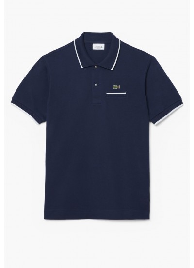 Men T-Shirts PH9838 DarkBlue Cotton Lacoste