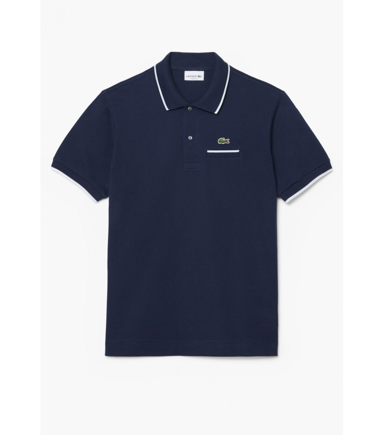 Men T-Shirts PH9838 DarkBlue Cotton Lacoste